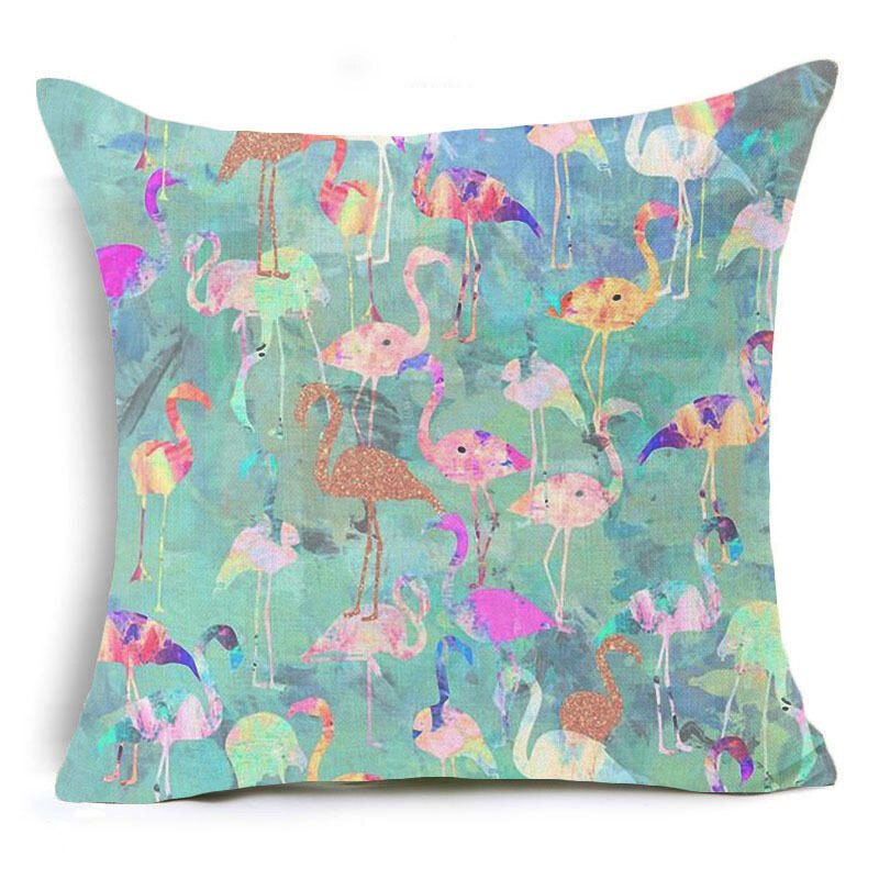 Honana 45x45 cm Kuddfodral Heminredning Flamingo Palmblad Design 16 Valfria Mönster