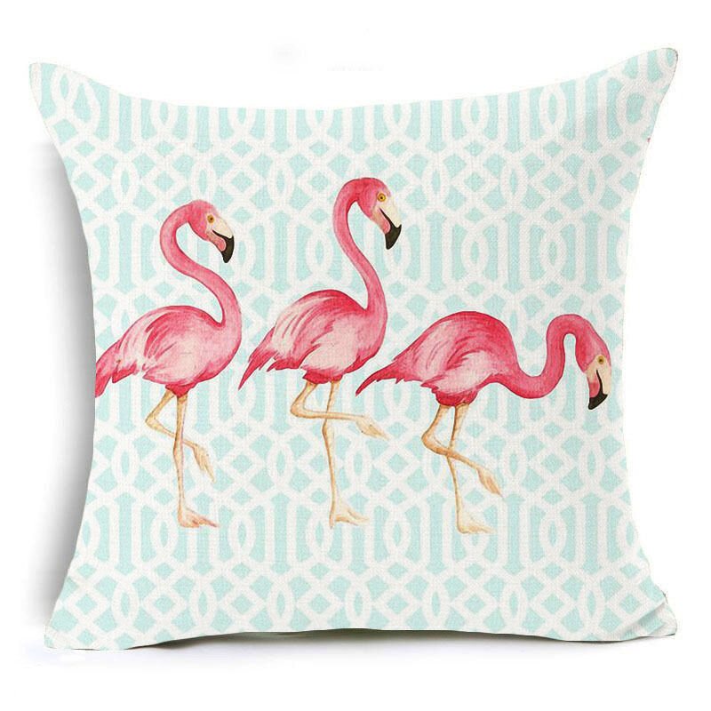 Honana 45x45 cm Kuddfodral Heminredning Flamingo Palmblad Design 16 Valfria Mönster