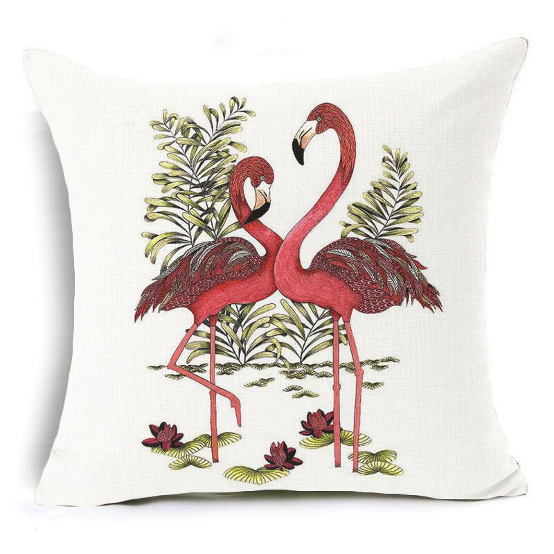 Honana 45x45 cm Kuddfodral Heminredning Flamingo Palmblad Design 16 Valfria Mönster