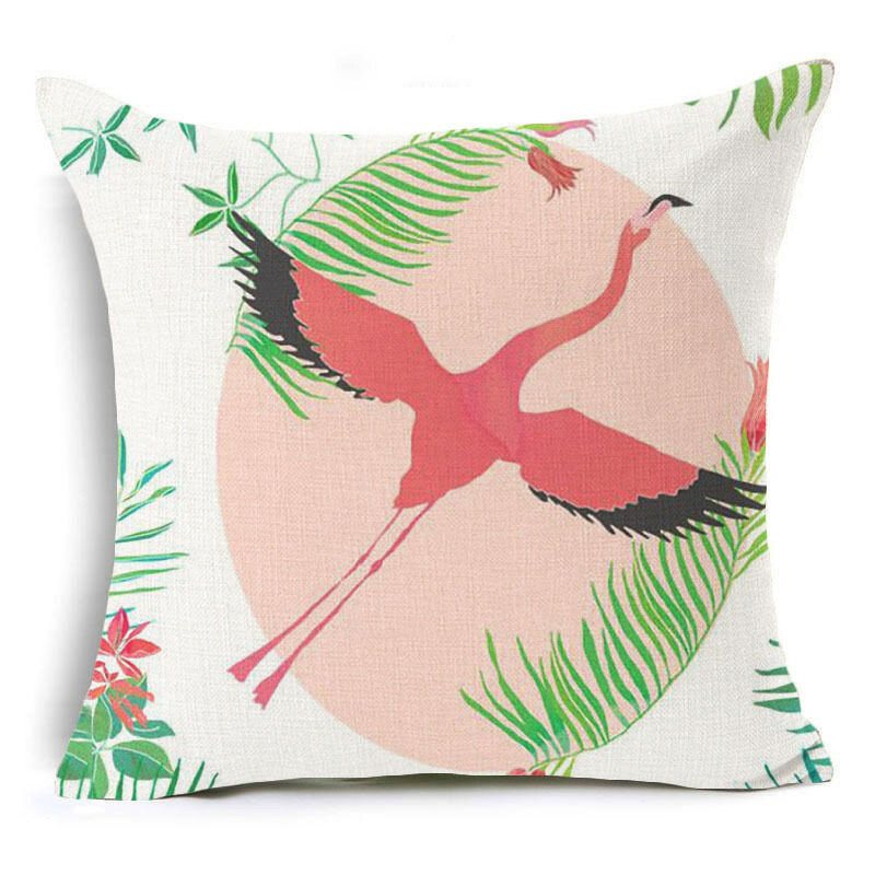 Honana 45x45 cm Kuddfodral Heminredning Flamingo Palmblad Design 16 Valfria Mönster