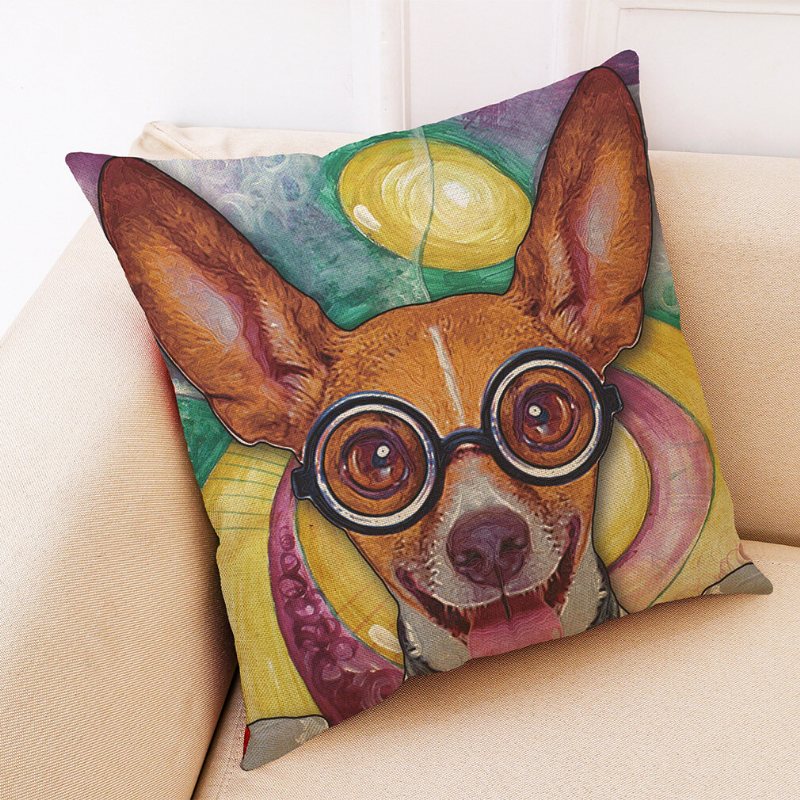 Honana Bx 45x45cm Djurtryck Hund Lyx Kudde Graffi Stil Kuddfodral