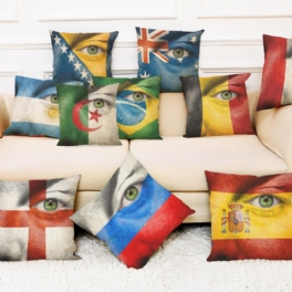 Honana Bx The 2023 World Cup Cotton Linne Kuddfodral Eye National Flag