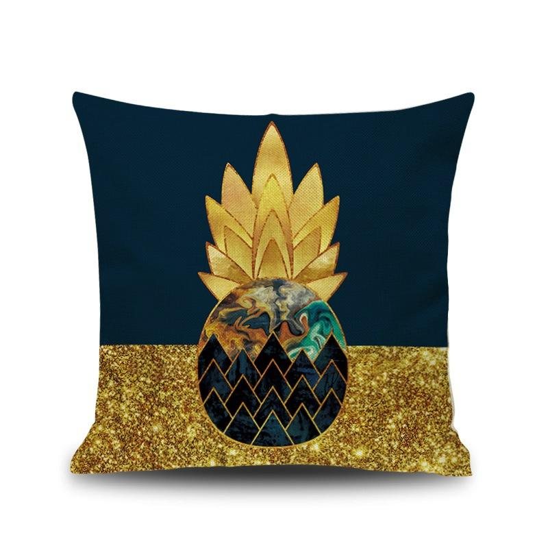 Ins Nordic Pineapple Cactus Geometrisk Stil Linne Kuddfodral Hemsoffa Konstdekor Sittkuddfodral