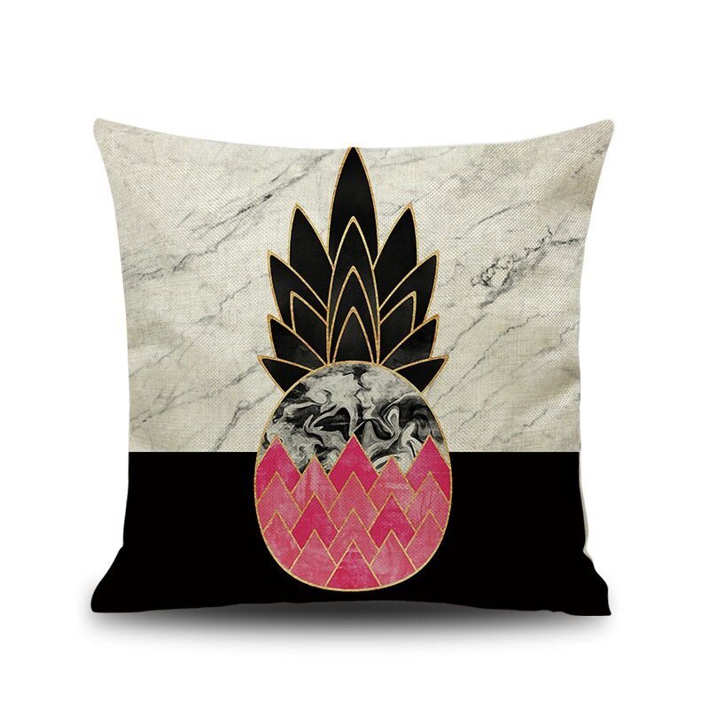 Ins Nordic Pineapple Cactus Geometrisk Stil Linne Kuddfodral Hemsoffa Konstdekor Sittkuddfodral