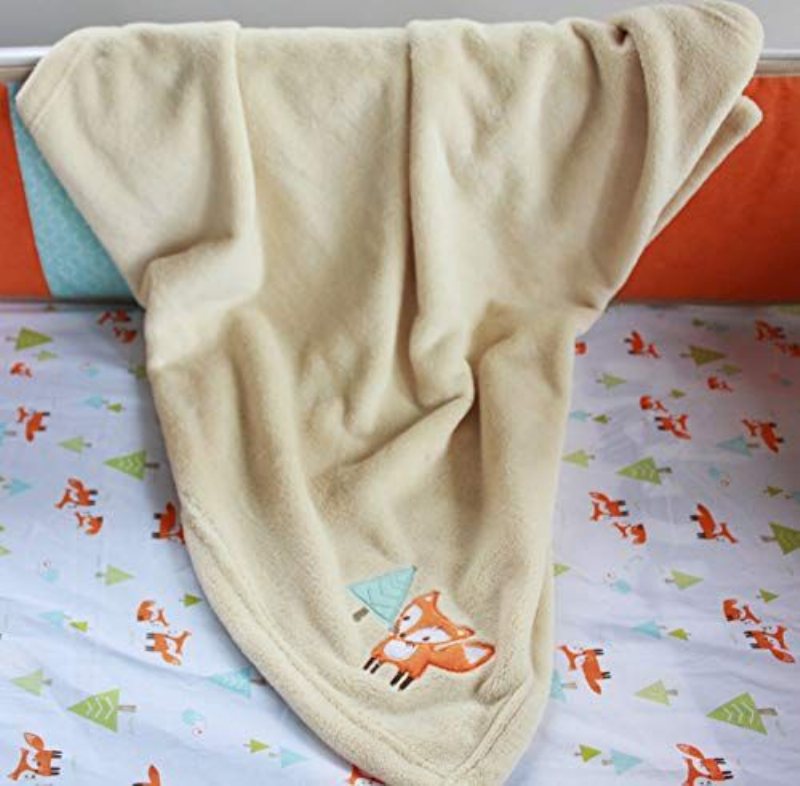 Lekfull Fox Spjälsäng Sängset Mint Gitter Sängkläder Piltryck Woodland Nursery Flerfärgad Unisex 8st