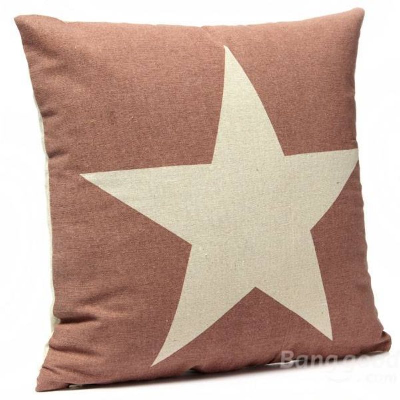 Linne Star Kuddfodral Bilkuddfodral Soffa Dekorativ