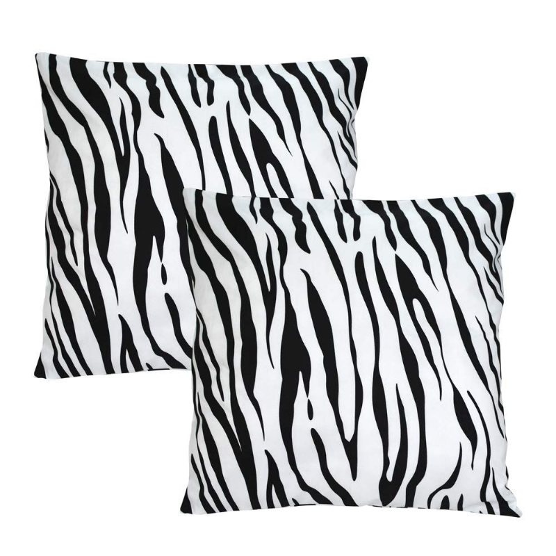 Mikrofiberkuddfodral-2-pack Zebra Stripe Svart Och Vitt