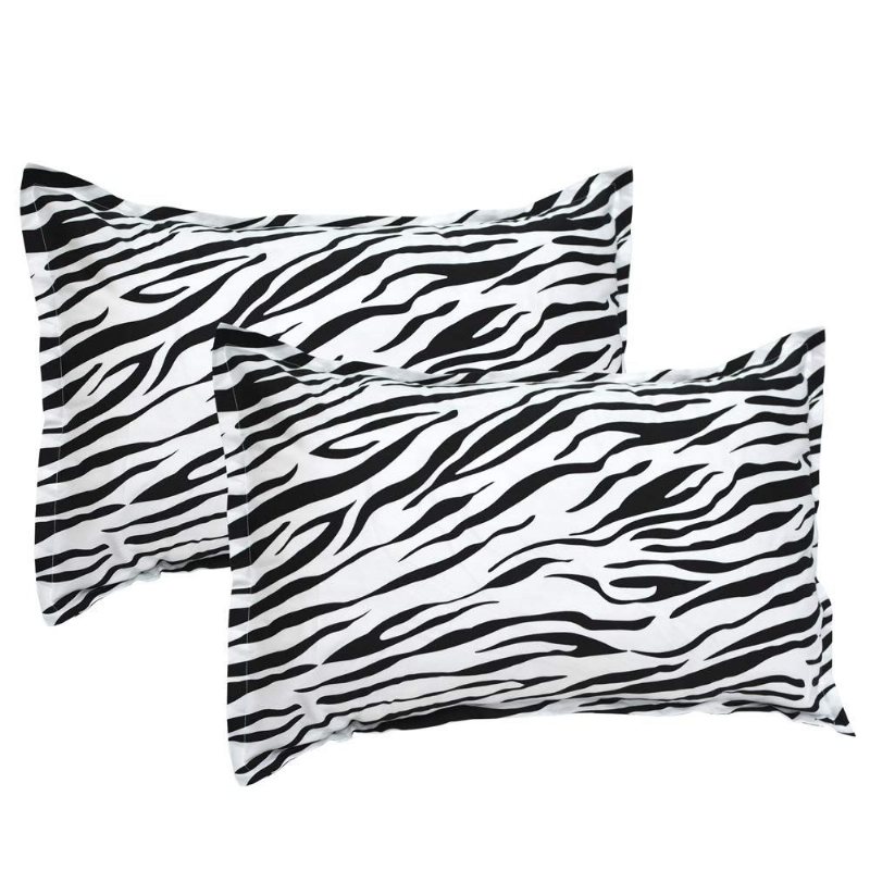 Mikrofiberkuddfodral-2-pack Zebra Stripe Svart Och Vitt