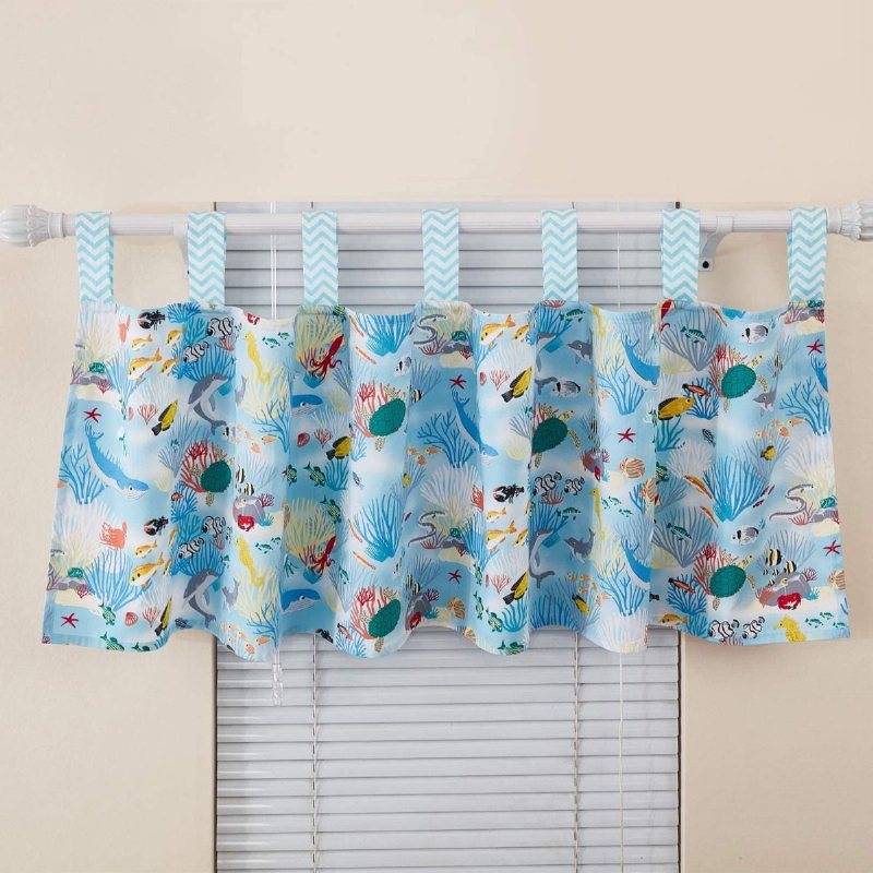 Nautical Coastal Boy's Crib Sängset Oceania Undersea World Coral Fish Print Nursery Set