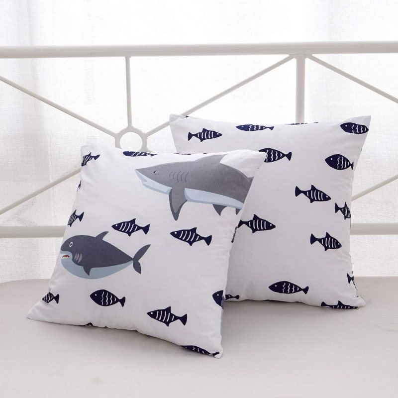 Nautical Ocean Shark-tema Dekorativt Kuddfodral 18 X 18 1-delad