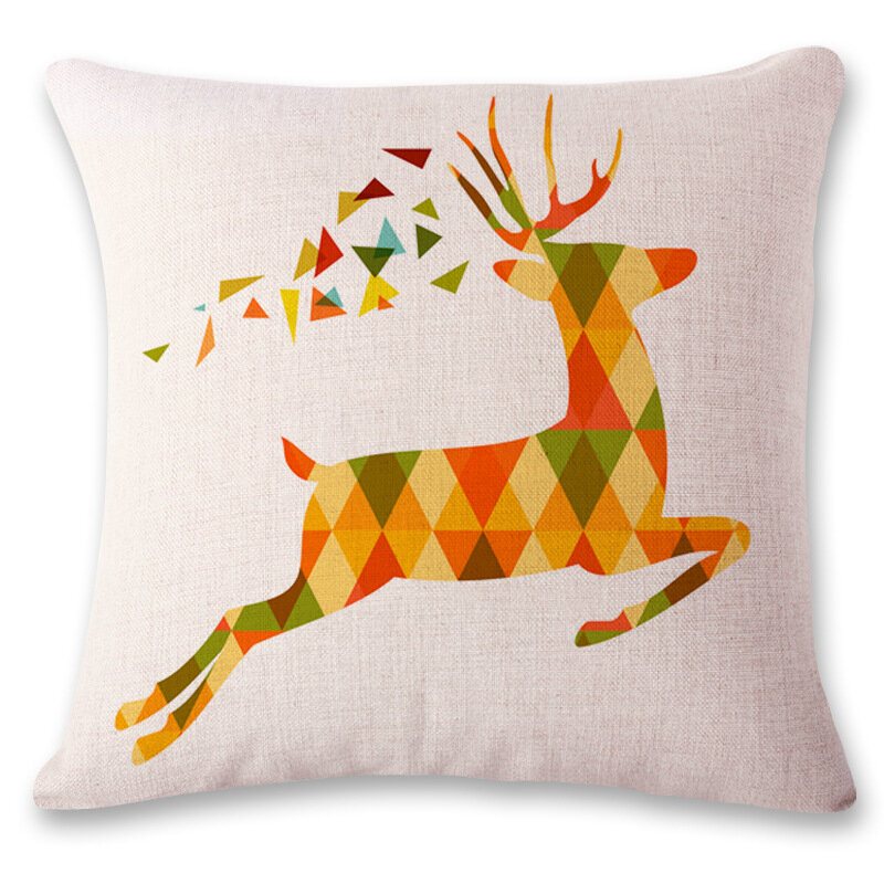 Nordic Style Örngott Christmas Deer Mönster Creative Cotton Linne Kuddfodral