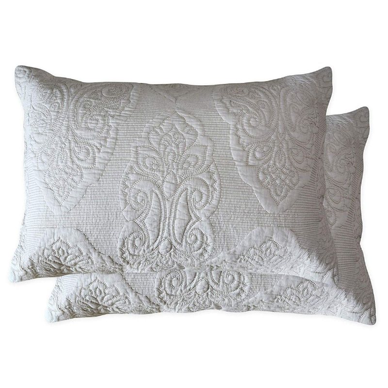 Paisley Quilted Kudd Shams Standardstorlek Kuddfodral Set Med 2 100% Bomull