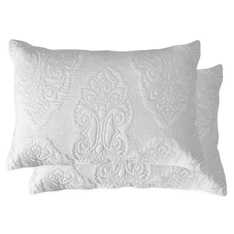 Paisley Quilted Kudd Shams Standardstorlek Kuddfodral Set Med 2 100% Bomull