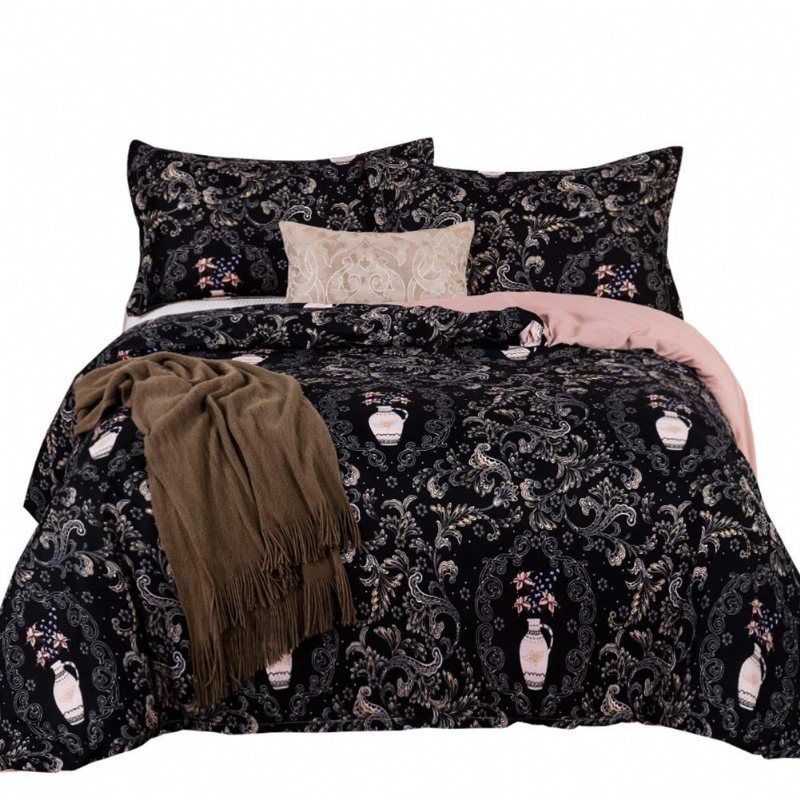 Paisley Sängkläder Set Queen Size 3st Bohemian Damask Påslakan Set Med Dragkedja (1 + 2 Shams)