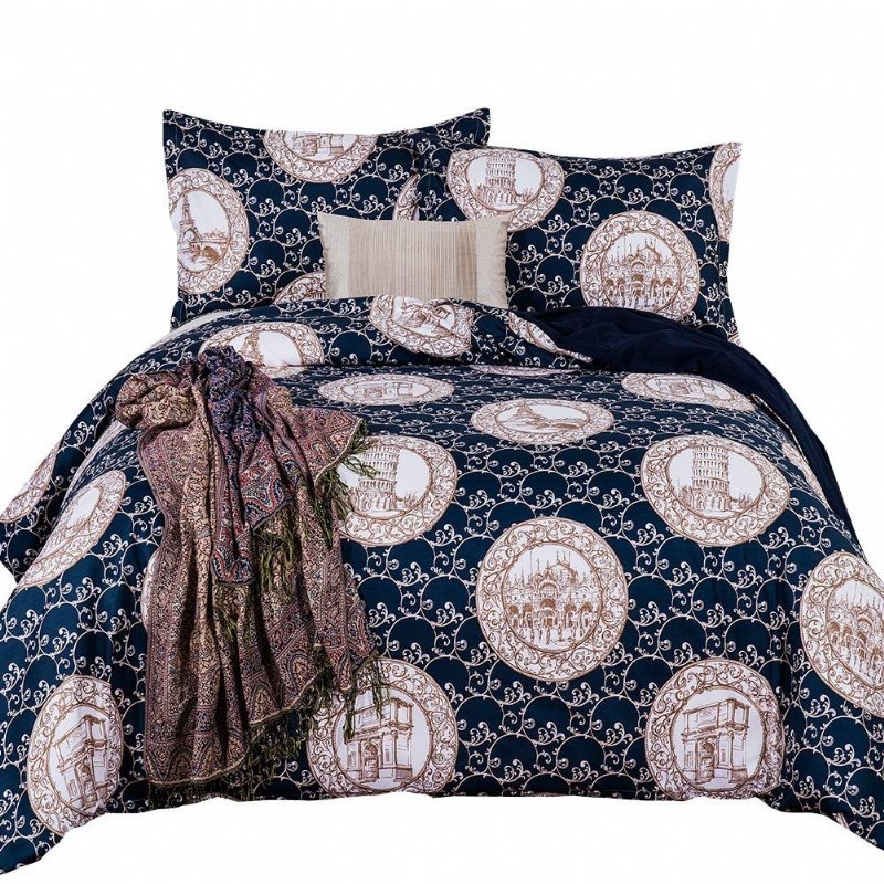 Paisley Sängkläder Set Queen Size 3st Bohemian Damask Påslakan Set Med Dragkedja (1 + 2 Shams)