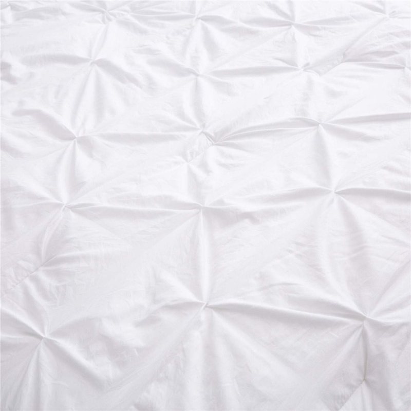 Pinch Pleat Täcken Set Full/queen Size Quilt Med Kudde Shams Ljus Vit Färg