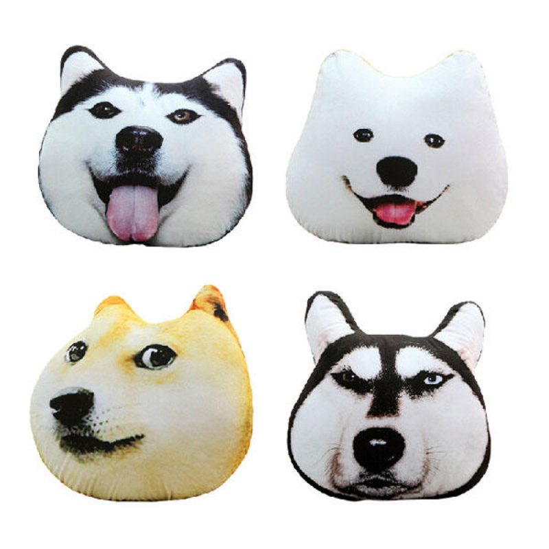 Plysch 3d-tryckt Samojed Husky Doge Dog Kastkudde Alaska Dog Cushion