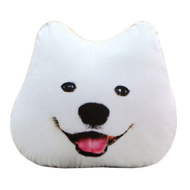 Plysch 3d-tryckt Samojed Husky Doge Dog Kastkudde Alaska Dog Cushion