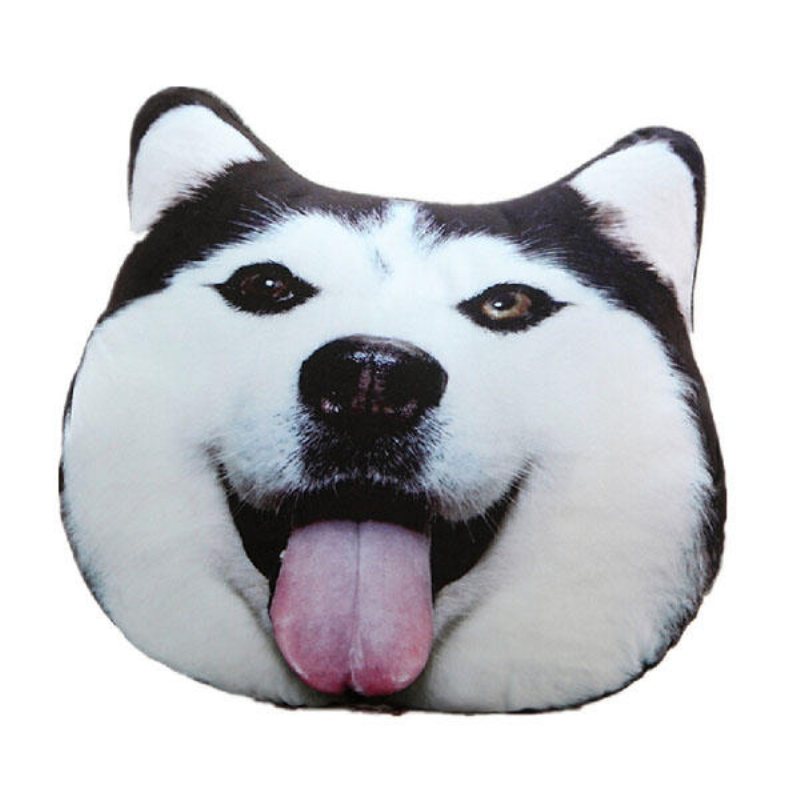 Plysch 3d-tryckt Samojed Husky Doge Dog Kastkudde Alaska Dog Cushion