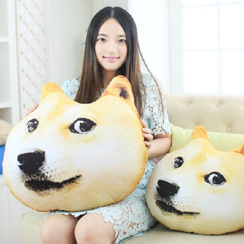 Plysch 3d-tryckt Samojed Husky Doge Dog Kastkudde Alaska Dog Cushion