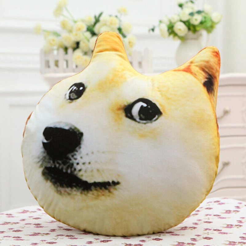 Plysch 3d-tryckt Samojed Husky Doge Dog Kastkudde Alaska Dog Cushion