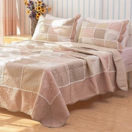 Queen Size Vintage Patchwork Sängkläder Set Elegant Bomull Quilt Set