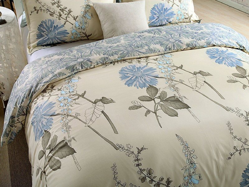 Rench Country Bomull Påslakanset Blommönster Design4 Delar Påslakan Kuddar Shams Sängkläder Set 100% (1 Platt Lakan +1 Och 2 Örngott)