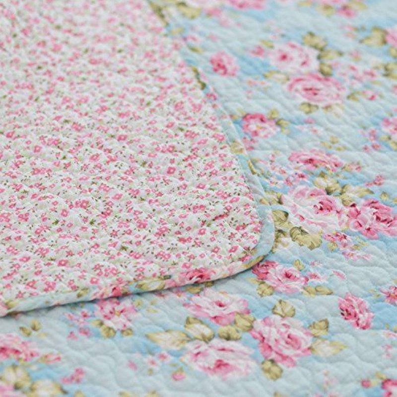 Romantisk Rose Blommig Sängkläder Set Girls Quilt Set Full Size