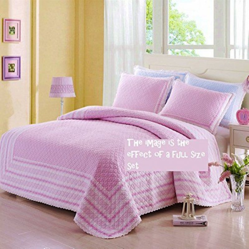 Rosa Blå Polka Dot Bed Quilt Set Barn Sängkläder Set Täcken Set Twin Full Size