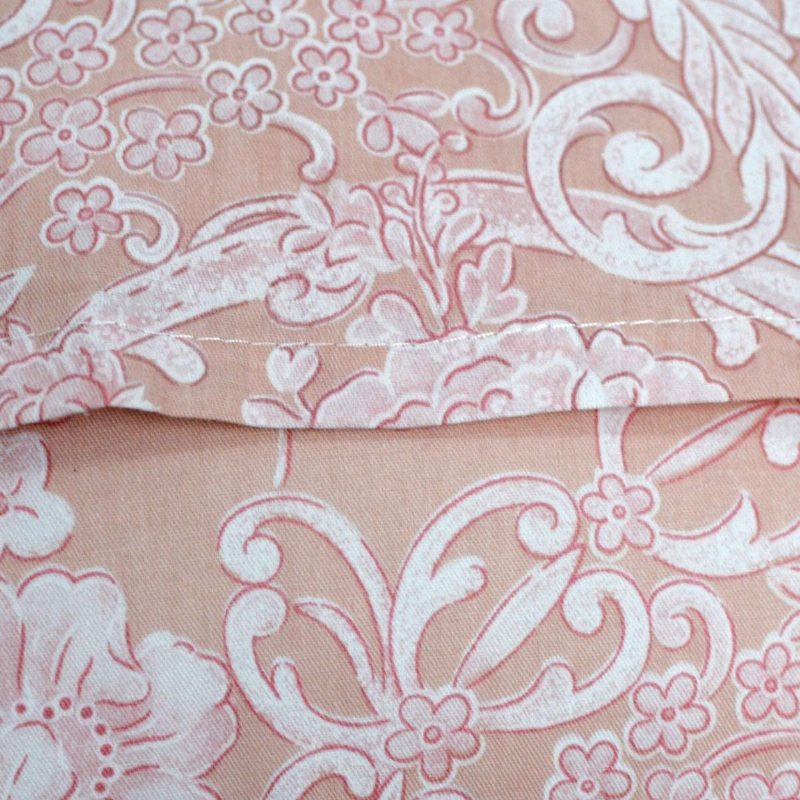 Sängkläder För Flickor 100 % Bomull Blush Damask Blommig Tryckta Lakan Sänglakansset Platta Fitted Örngott Set Rosa & Grå