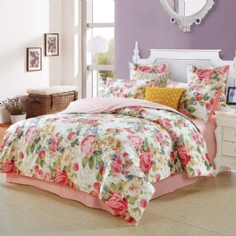 Shabby Floral Classic Colorful Luxury Rose Sängkläder Set 3st （1 Påslakan + 2 Örngott）