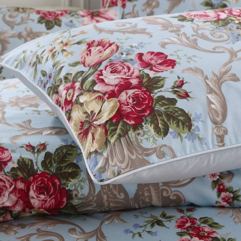 Shabby Floral Classic Luxury Peony Sängkläder Design 3st 100% Påslakanset I Egyptisk Bomull