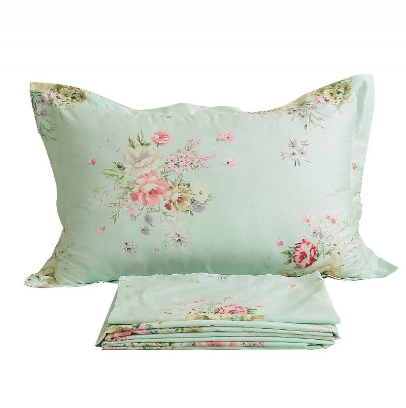 Shabby Floral Lakan Set Farmhouse Sängkläder 100% Bomull Set Deep Pocket Fitted Set 4-delad