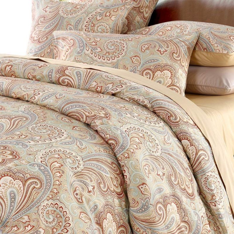 Silkly Soft Paisley Sängdesign 800 Trådantal 100% Bomull 3 Styck Påslakanset