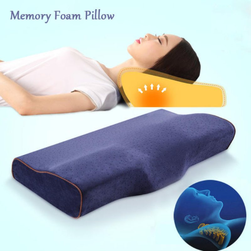 Slow Rebound Butterfly Memory Foam Kudde Nackstöd Anit-snarkning Nackkudde Bil Kontor Hem