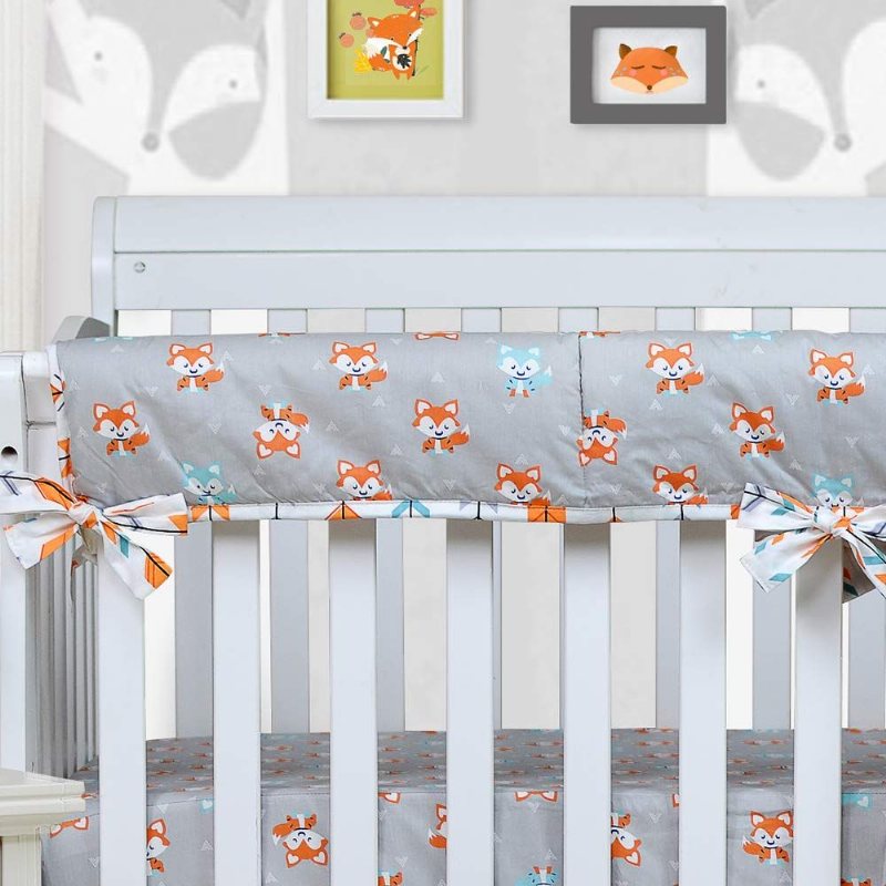 Spjälsängsängsatser För Pojkar Flickor Woodland Fox Arrow Baby Nursery Sängkläder Unisex100 % Andningsbar Bomull