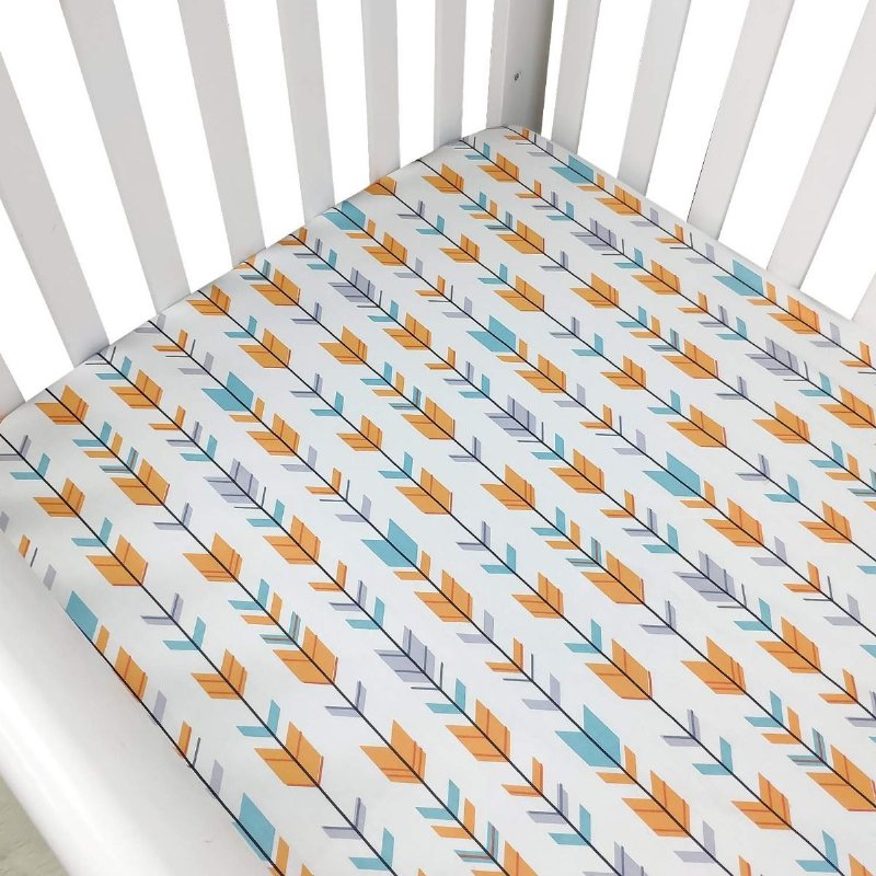 Spjälsängsängsatser För Pojkar Flickor Woodland Fox Arrow Baby Nursery Sängkläder Unisex100 % Andningsbar Bomull