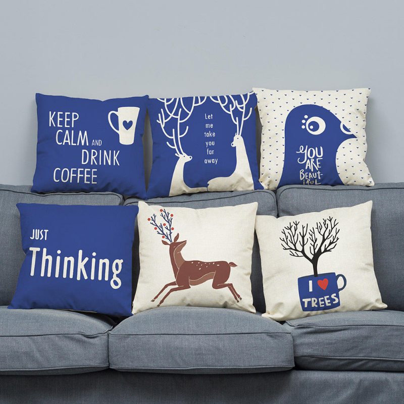 Supermjuk Plysch Modern Minimalistisk Stil Deer Nordic Cotton Örngott För Hemsoffa Decation