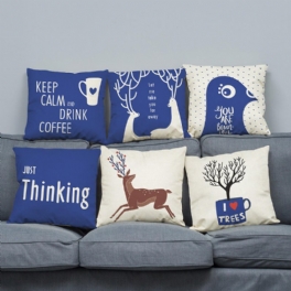 Supermjuk Plysch Modern Minimalistisk Stil Deer Nordic Cotton Örngott För Hemsoffa Decation