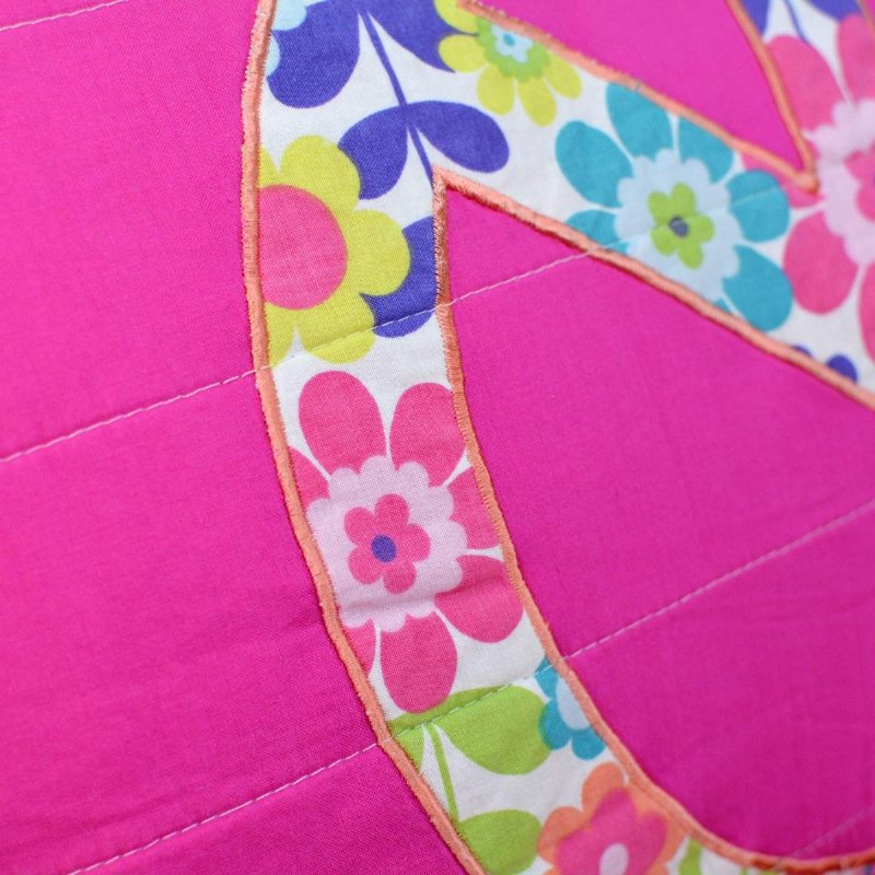 Täckenset För Tjejer I Full Storlek Peace Sign Sängkläder Set Pastell Patchwork Quilt Set 100 % Bomull 3-delad