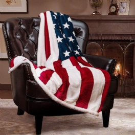 Vändbar Flanellfleece Sherpa Patriotic Usa Flaggfiltthe Stars And Stripes Old Glory The Star-spangled Banner Throw