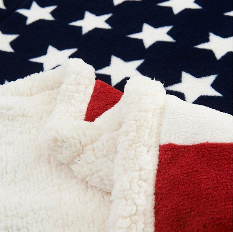 Vändbar Flanellfleece Sherpa Patriotic Usa Flaggfiltthe Stars And Stripes Old Glory The Star-spangled Banner Throw