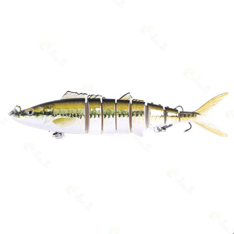 1 St 17.8 cm 38g 8-sektions Fiskedrag Abs Bly Fish Jig Simulering Med Fisk 2 Krokar