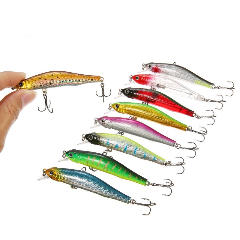 1 St 80 mm/3.15" 8.5 G Magnet Minnow Fishing Lure Konstgjord Hårdbetskrok 3d Ögon Havsfiske