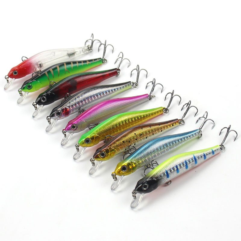 1 St 80 mm/3.15" 8.5 G Magnet Minnow Fishing Lure Konstgjord Hårdbetskrok 3d Ögon Havsfiske