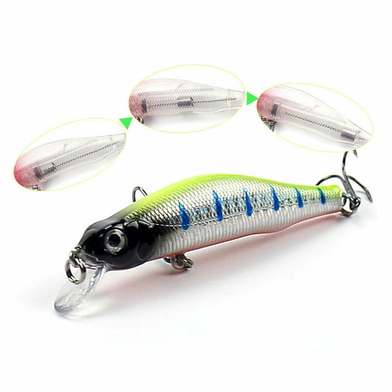 1 St 80 mm/3.15" 8.5 G Magnet Minnow Fishing Lure Konstgjord Hårdbetskrok 3d Ögon Havsfiske