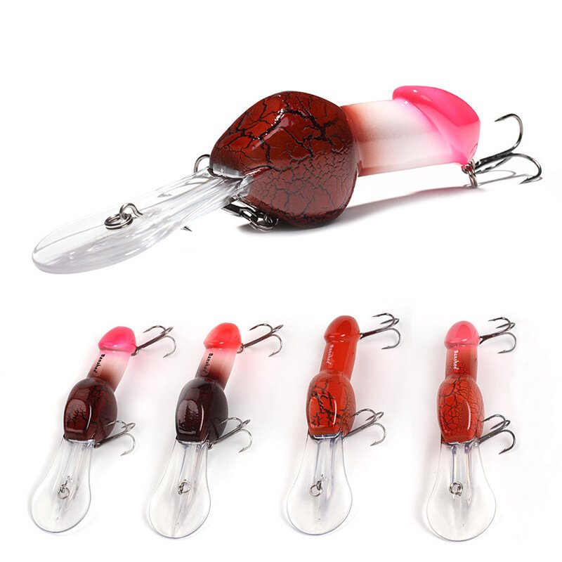 1 Stk 85mm 27g Big Minnow Hard Fishing Lure Dykning 2-3m Swimbbait Funny Rattle Bait Crankbait Spinner Bass With Trible Krokar Present För Män