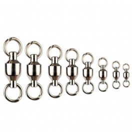 10 St Kullager Fishing Rolling Swivel Connectors Solid Rings Swivels 0-10#