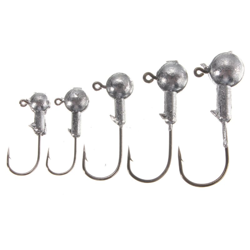 10st Jig Head Fiskekrokar Bly Round Jigs Krokar Fiskeredskap