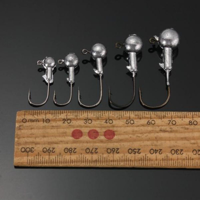 10st Jig Head Fiskekrokar Bly Round Jigs Krokar Fiskeredskap